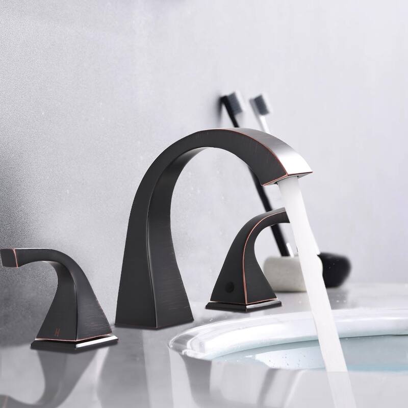 BATHLET Artistic Arc Widespread Bathroom Faucet With Drain