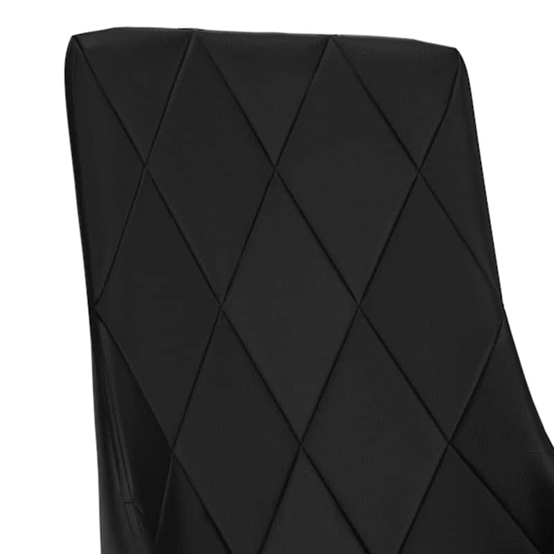 Set of 2 Contemporary Faux Leather and Metal Side Chair - N/A