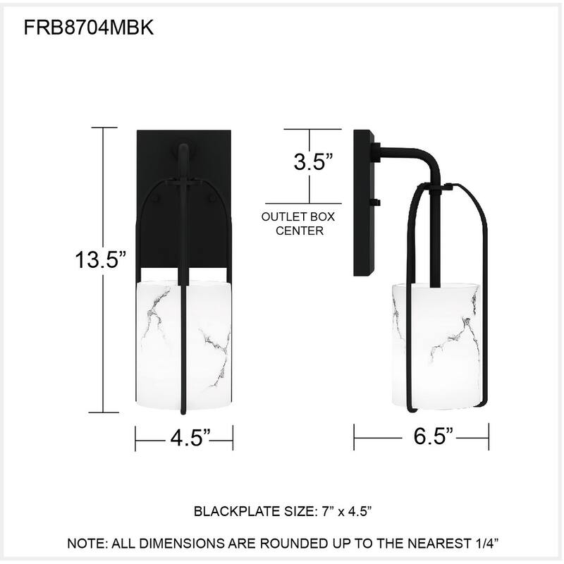 Fairbanks 1-Light Matte Black Wall Sconce