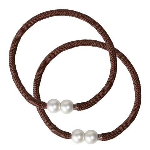 2pcs Magnetic Curtain Tieback 18" Holdback Decorative Rope Curtain - Coffee