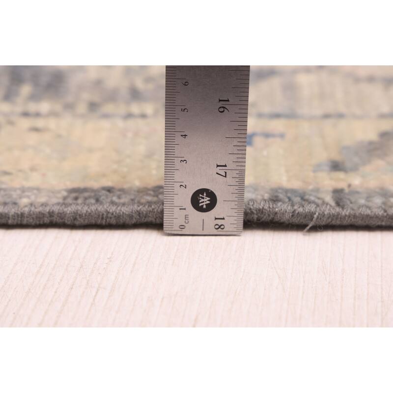 ECARPETGALLERY Hand-knotted Modern Oushak Dark Grey Wool Rug - 8'0 x 10'3