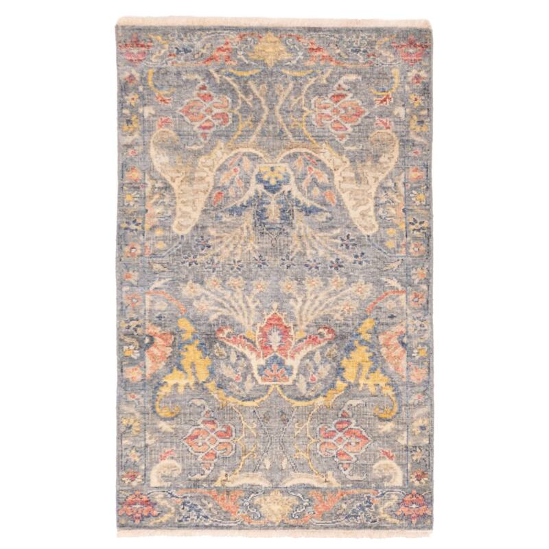 ECARPETGALLERY Hand-knotted Heritage Dark Grey Wool Rug - 3'1 x 5'1