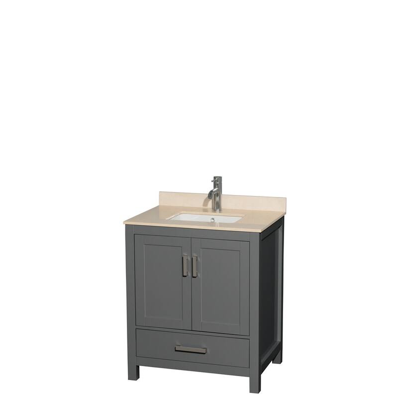 Wyndham Collection Sheffield 30" Freestanding Vanity Set with Hardwood
