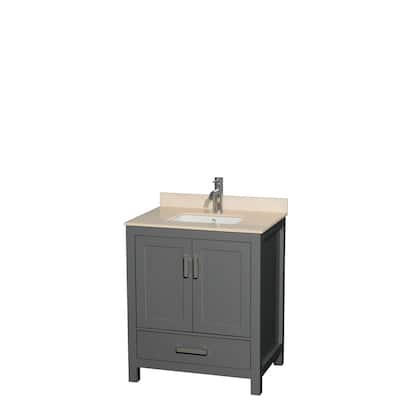 Wyndham Collection Sheffield 30" Freestanding Vanity Set with Hardwood