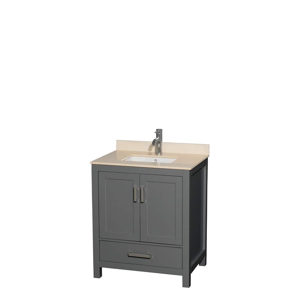 Wyndham Collection Sheffield 30" Freestanding Vanity Set with Hardwood