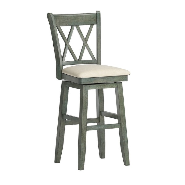 Eleanor double x back wood swivel online bar stool by inspire q classic