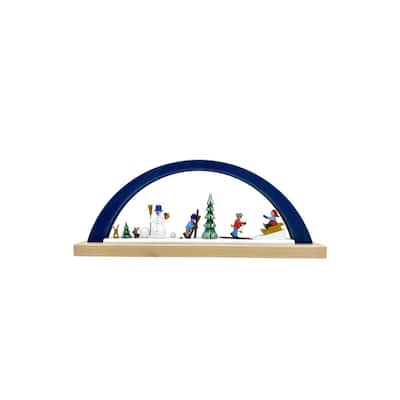 15.75" Blue Green White Winter Children Electric Arch with LED Lights