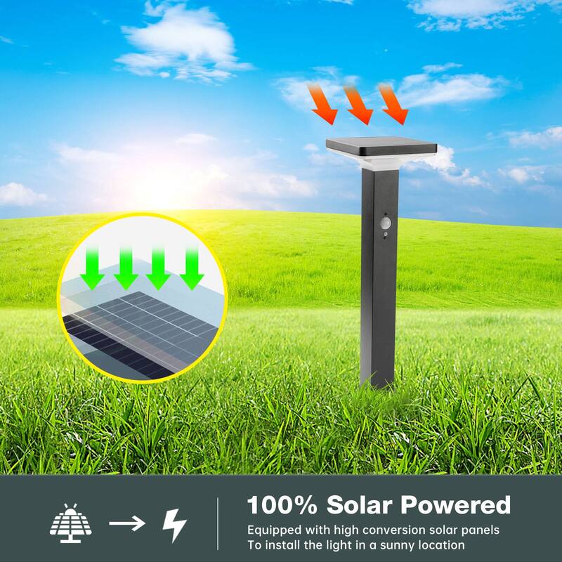 Inowel Solar Outdoor Light Pathway Garden Dusk to Dawn with Stake 2218 - 2218-600-BLACK