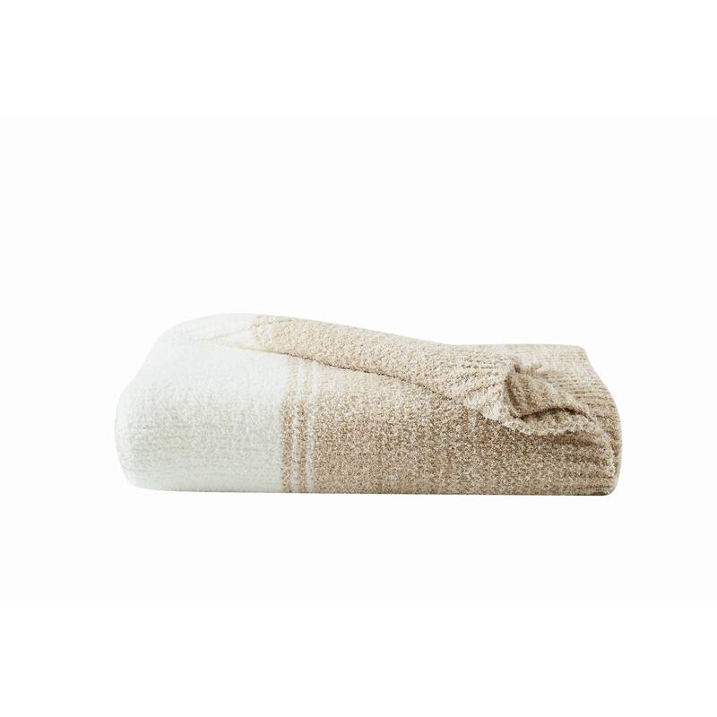 Brooklyn Loom Feathered Ombre 50x70 Throw - Beige