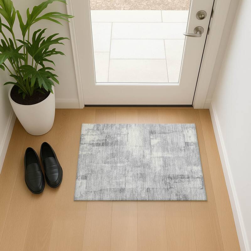 Premium Washable Super Soft Modern Panel Mayfield Rug - Gray - 1'8" x 2'6"