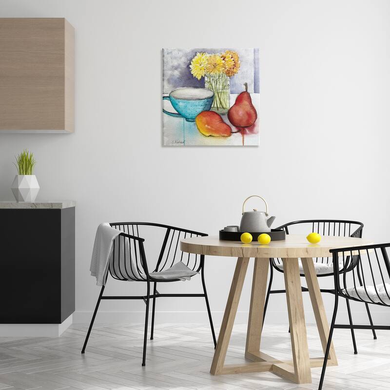 Stupell Modern Kitchen Teacup & Fruit Canvas Wall Art Design By Stephanie Fielden