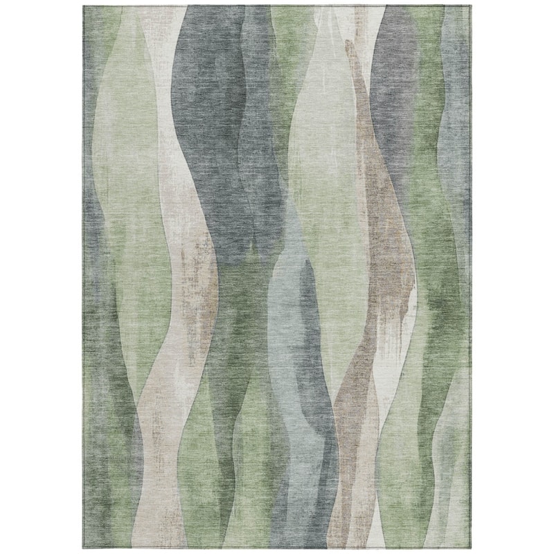 HomeRoots Abstract Transitional Rectangle Outdoor Rug