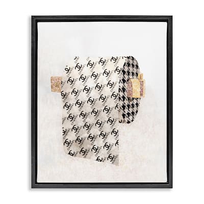 Stupell Fashion Glam Toilet Paper Designer Detailing Floater Frame - Off-White