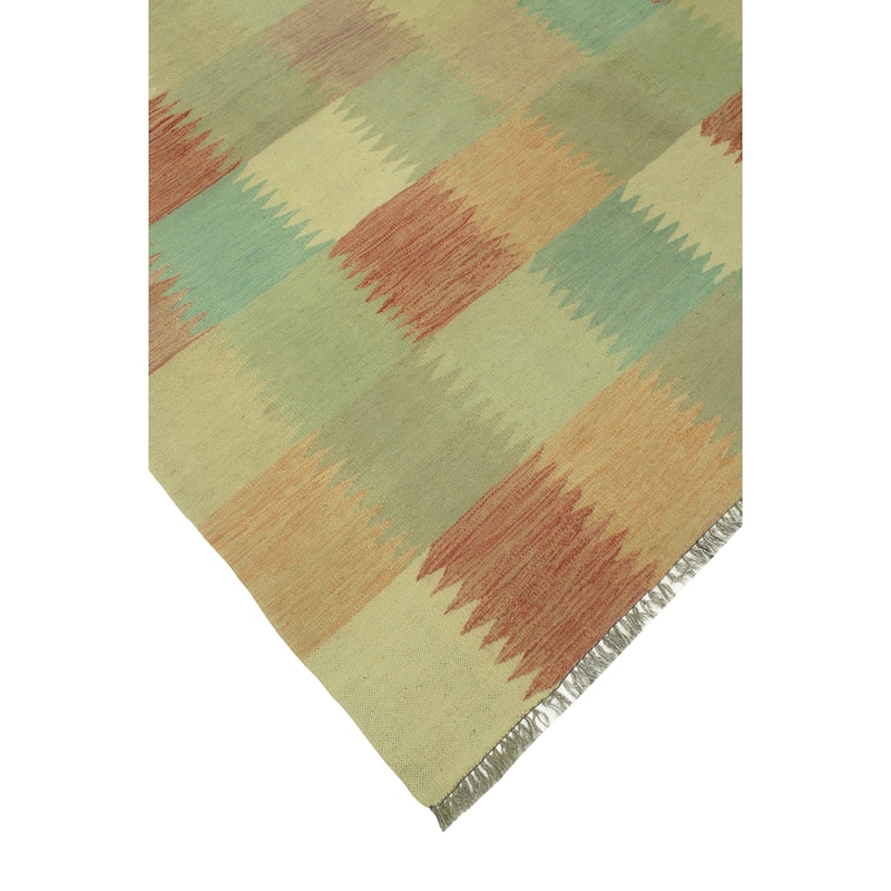 Sun Faded Flatweave Coltrane Lt. Green/Beige Rug - 7'7" x 9'9"