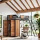 preview thumbnail 2 of 18, Stylish & Simple Twin Size Loft bed with L-shape Desk and Wardrobe, Sturdy Construction & Safety Guaranteed, Black