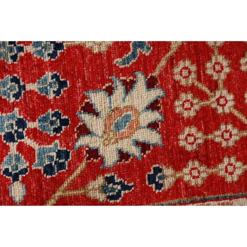 Vegetable Dye Navy Blue Heriz Serapi Oriental Rug Handmade Wool Carpet - 8'4"x 9'10"