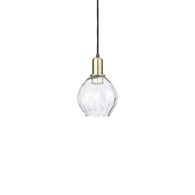 Innovations Lighting 716-1P-10-6 Waverly Pendant Waverly 6" Wide Mini - Black Antique Brass / Clear
