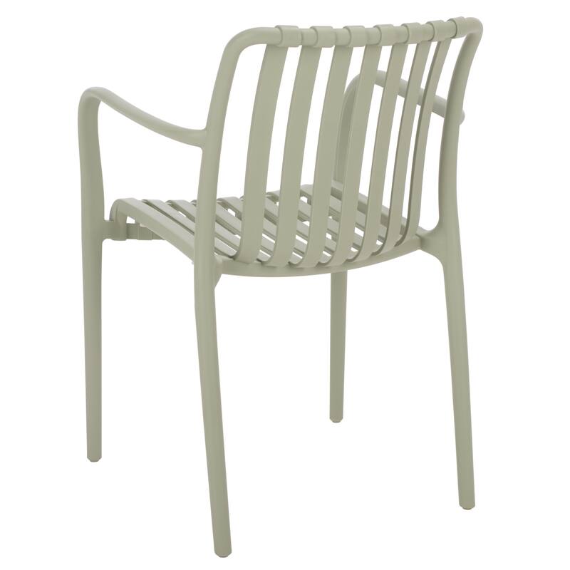 SAFAVIEH Outdoor Living Holly Stacking Dining Armchair (Set of 2) - 22"W x 22"D x 32"H