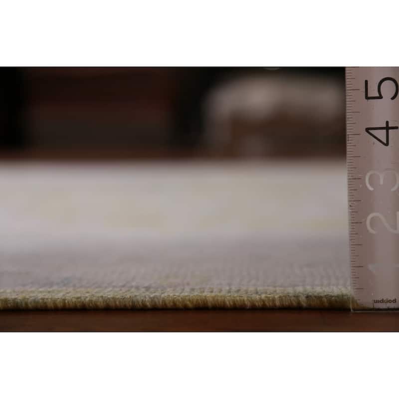 Hand Knotted Oriental 100% Wool Carpet Transitional All-Over Green Oushak Area Rug - 10' 11'' X 8' 0''