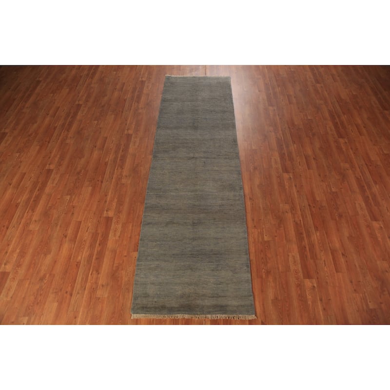 Gabbeh Oriental Runner Rug Handmade Stripe Wool Carpet - 2'9" x 9'4"