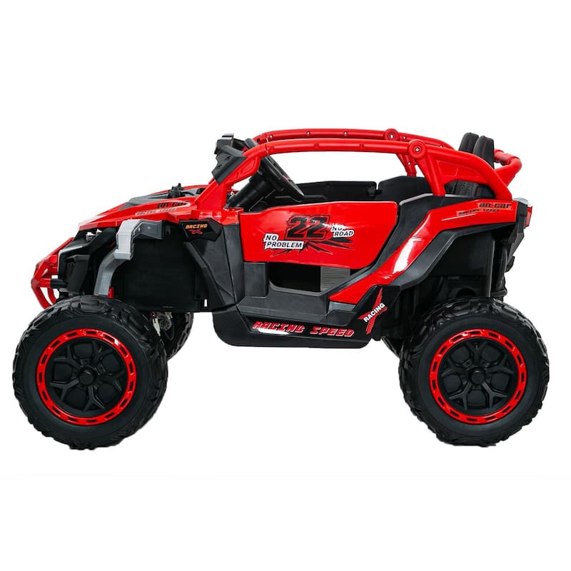 12V 2-Seater Kids Electric UTV Ride-On for Ages 3-6, Red with Remote Control & Music