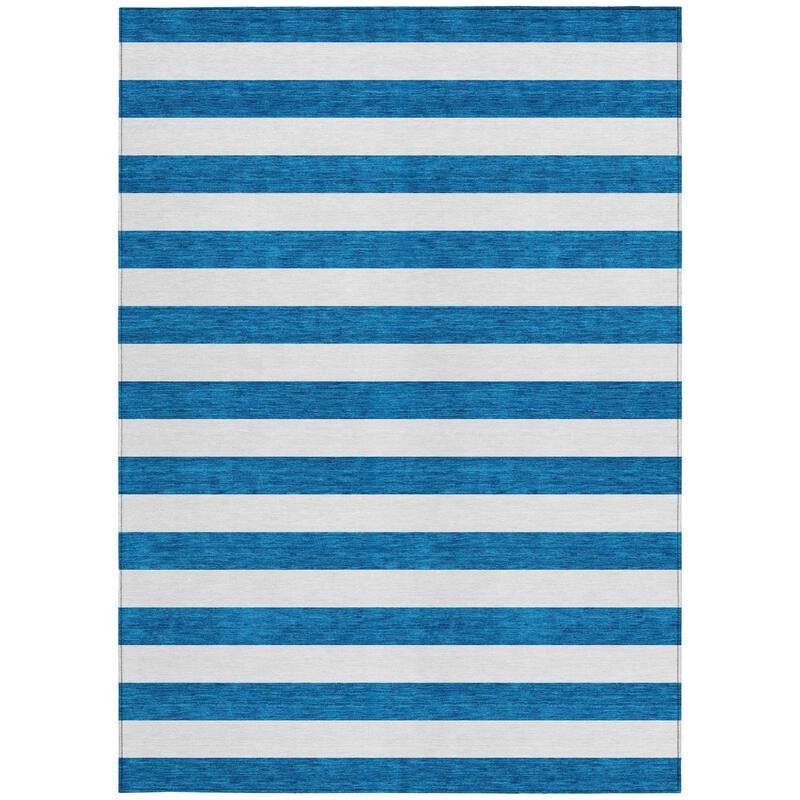 Rana Stripe Weather Resistant Blended Style Outdoor Rug