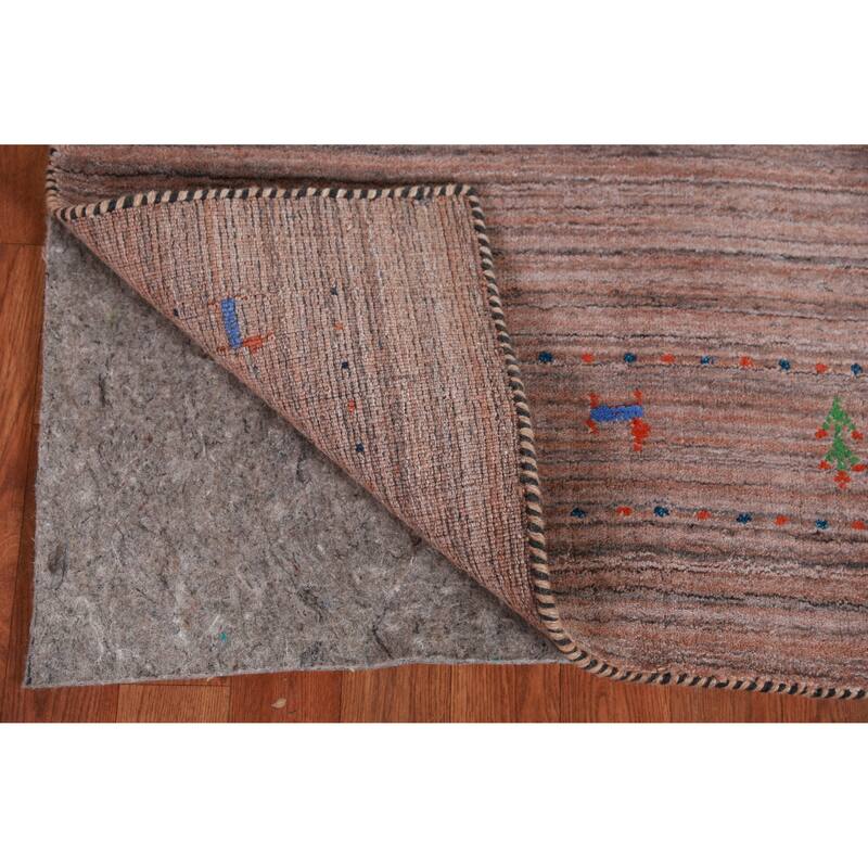 Hand Knotted Oriental 100% Wool Carpet Tribal Animal Pictorial Multi-Colored Gabbeh Area Rug - 4' 10'' X 3' 1''