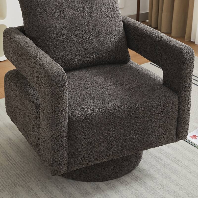 Swivel Square Accent Chair with Open Back