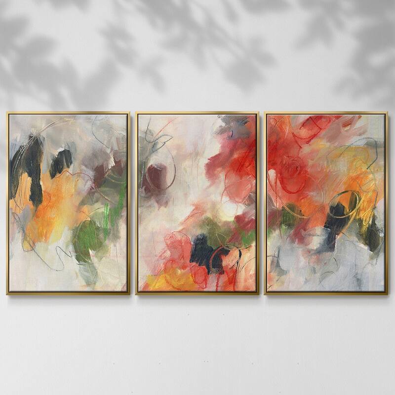 Abstract Floral Delight II - Multi Piece Framed Canvas