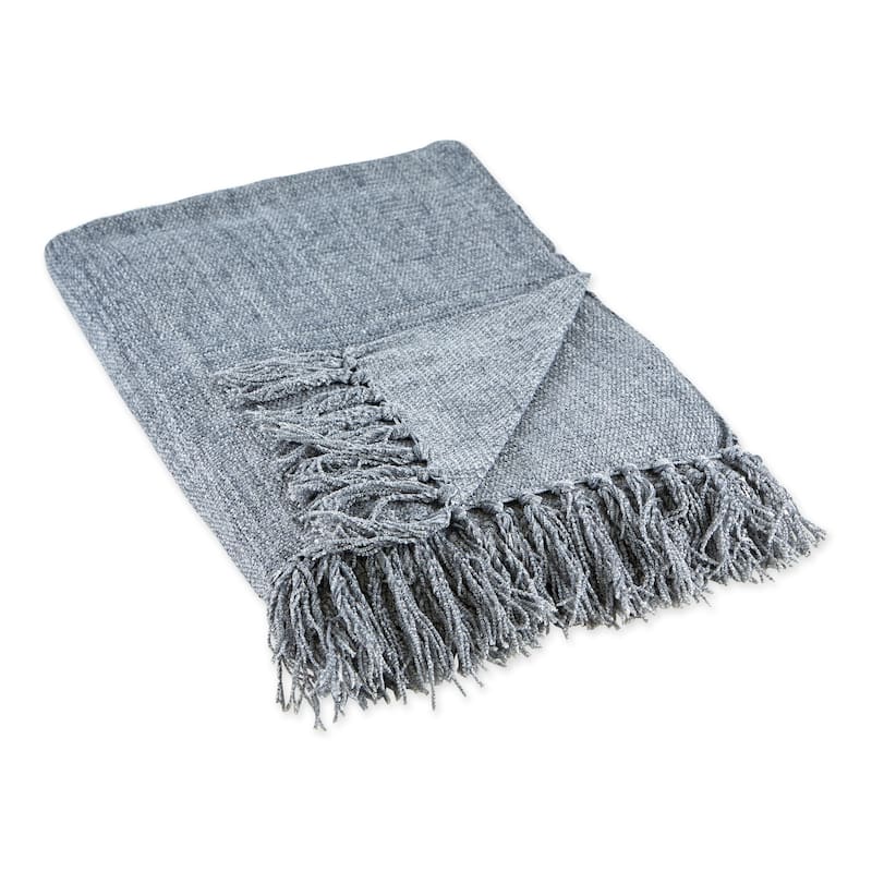 DII Soft Denim Blue Chenille Throw - Denim Blue