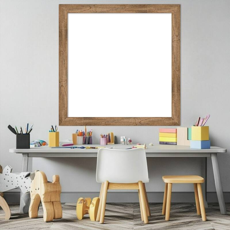 Amanti Art Owl Brown Narrow Framed Dry Erase Magnetic Board