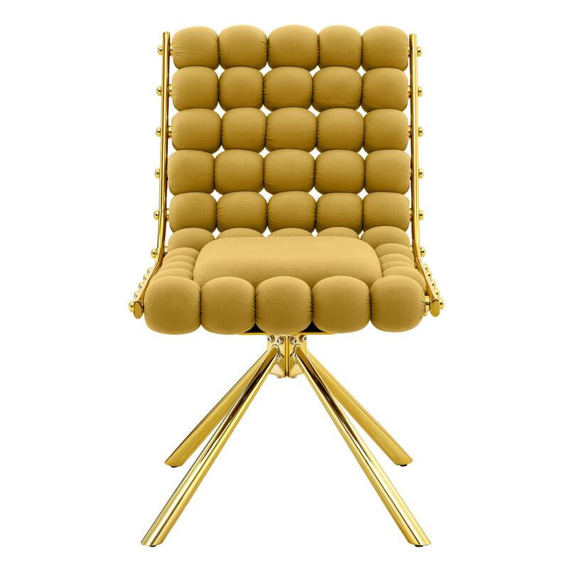 Velvet Accent Dining Chair with Metal Legs Modern Upholstered Armless Chair, Set of 2