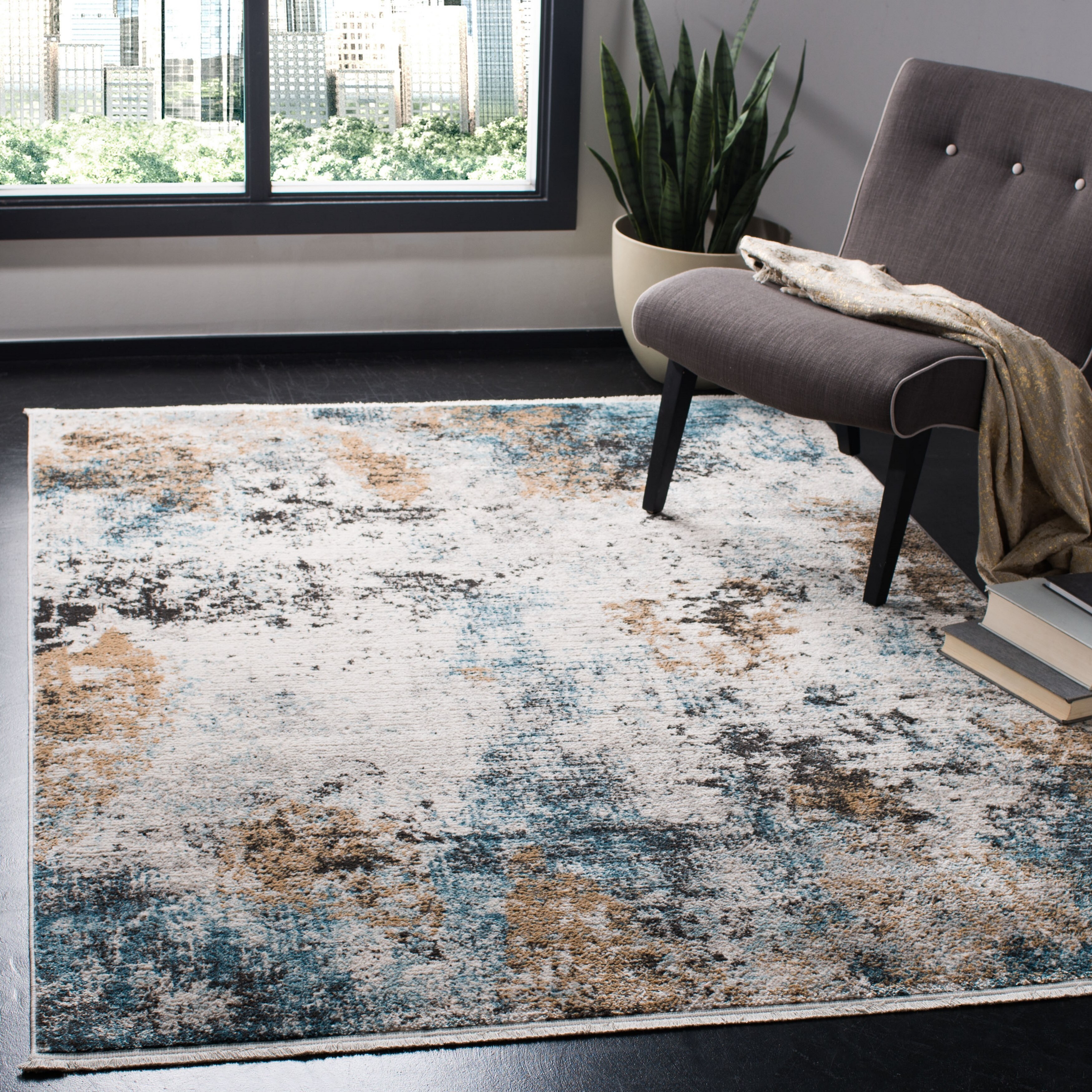 Shop Safavieh Shivan Modern Contemporary Abstract Ivory Grey Rug On Sale Overstock 27983000