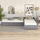 preview thumbnail 2 of 12, Upholstered Double Twin Size Daybed with Trundle and Drawer