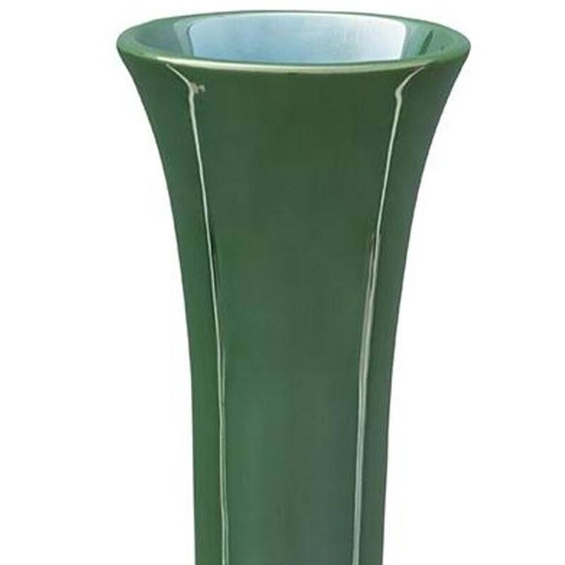 14" Hunter Green Round Ceramic Table Vase - 5.90