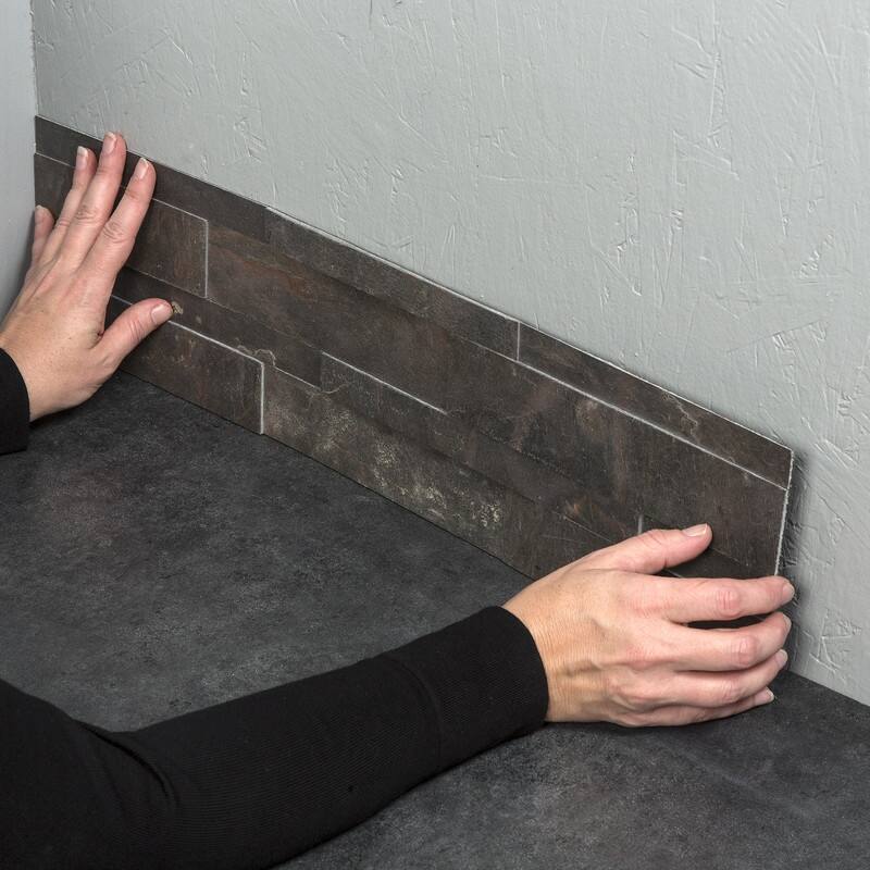 Aspect Peel and Stick Raised Stone Overlay Kitchen Backsplash Panel