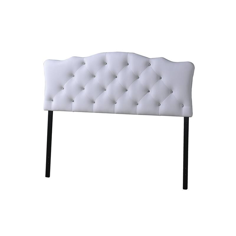 Rita Modern and Contemporary Faux Leather Upholstered Button-tufted Scalloped Headboard