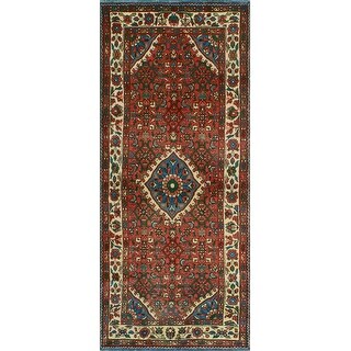 Fine Vintage Distressed Zar Rust/Blue Runner - 3'1