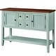 preview thumbnail 53 of 61, Vintage Elegant Style Buffet Sideboard Console Table with 4 Storage Drawers, 2 Cabinets & Bottom Shelf (Antique Gray)