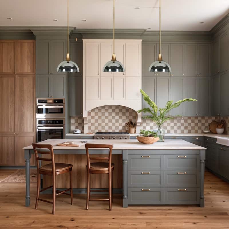 Modern 1/3-Light Black Chandelier with Mercury Glass Kitchen Island Light Fixture for Dining Room