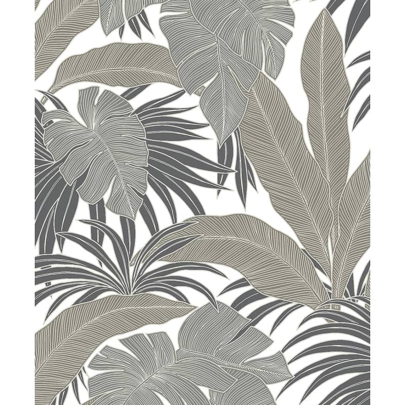 Seabrook Designs Sabryna Non-Woven Unpasted Wallpaper - 20.9 in. W x 33 ft. L - Fog