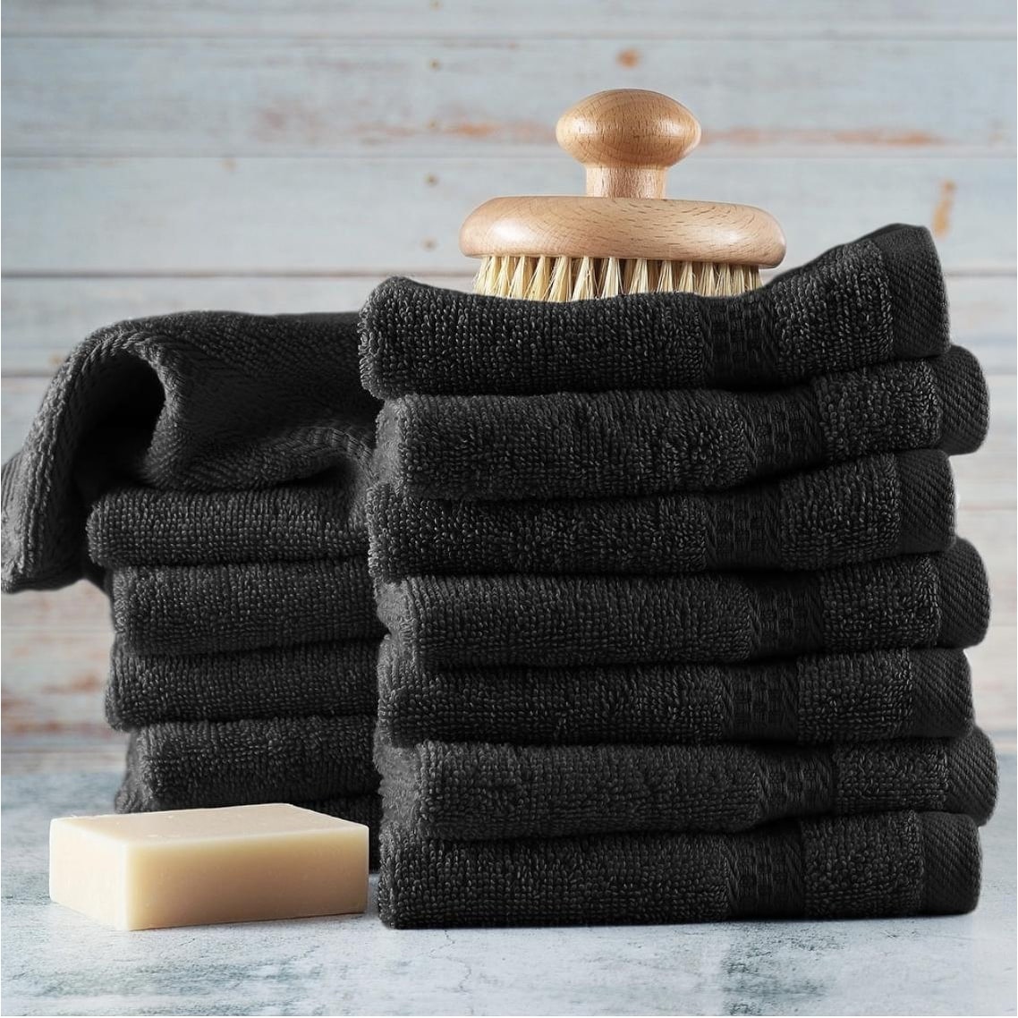Empyrean 100 Percent Cotton Ultra Soft and Highly Absorbent Set of 12 Multipurpose Wash Cloths - 13 inches x 13 inches.
