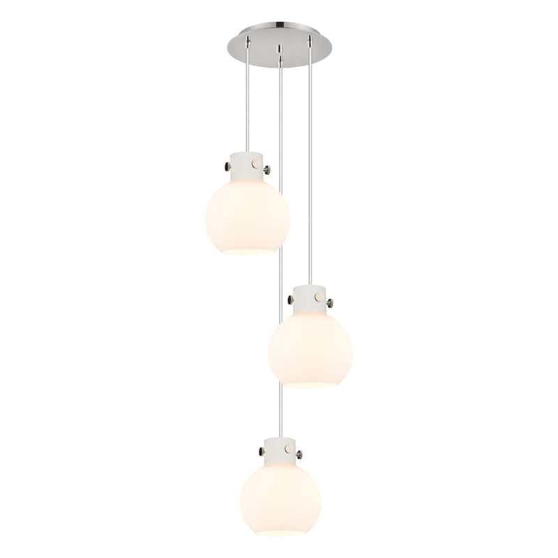 Innovations Lighting Newton Sphere - 3 Light 8" Cord Hung Multi Pendant - 10" Canopy