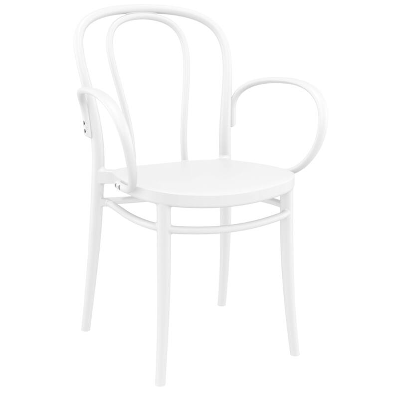 33.5" White Stackable Patio XL Dining Armchair