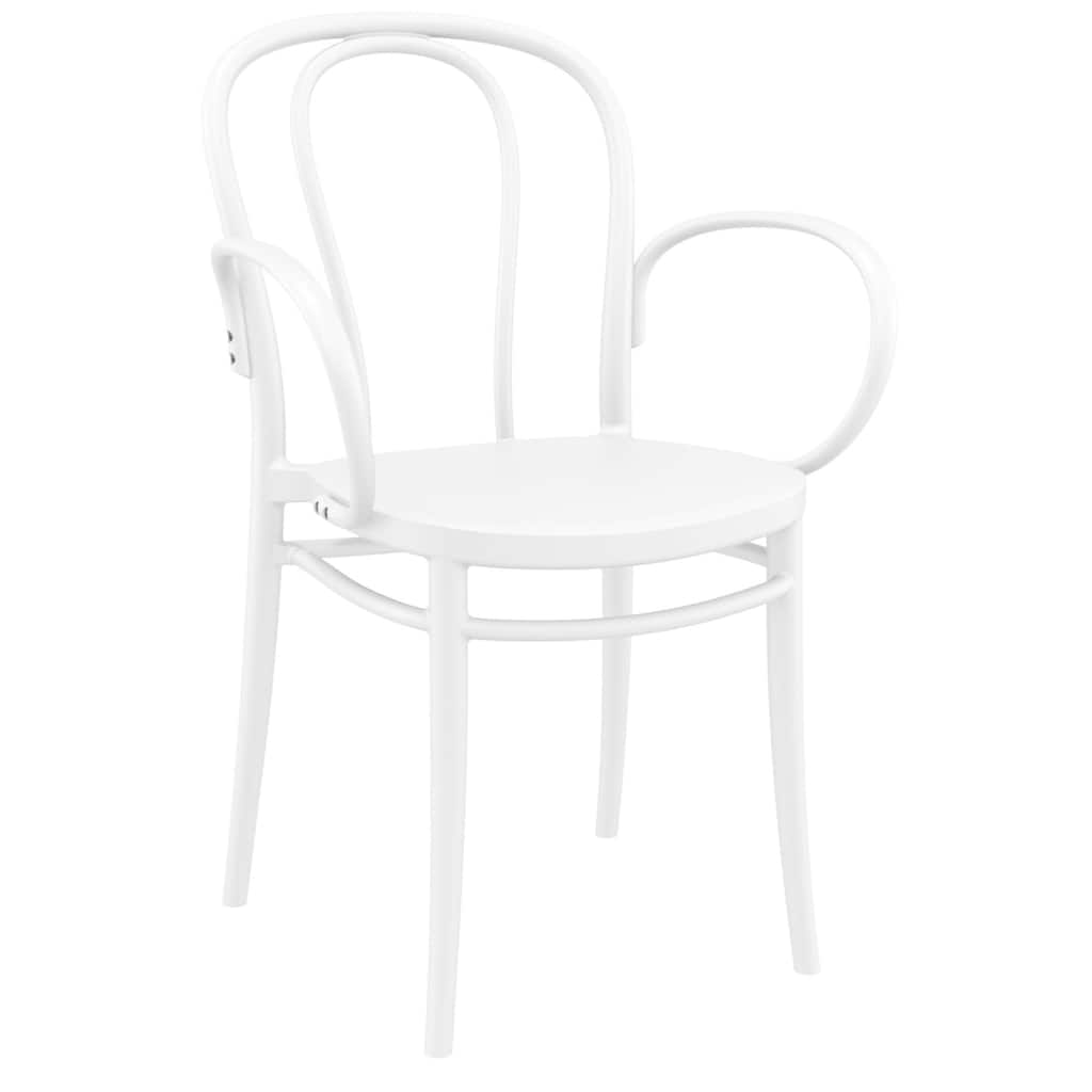 33.5" White Stackable Patio XL Dining Armchair