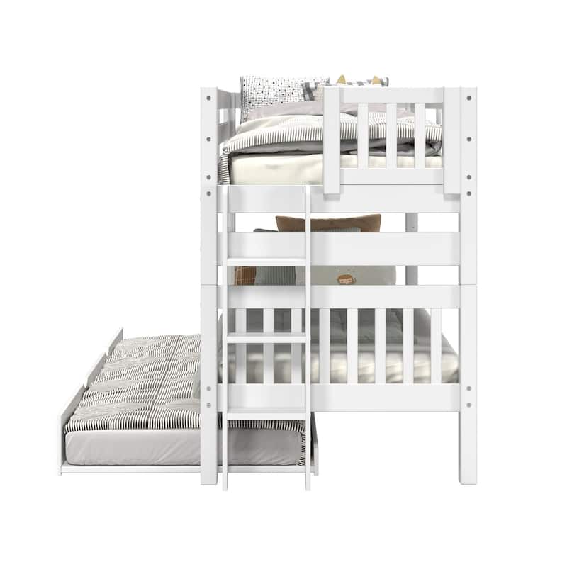 Taylor & Olive Trillium Twin over Twin Bunk Bed with Ladder, Trundle