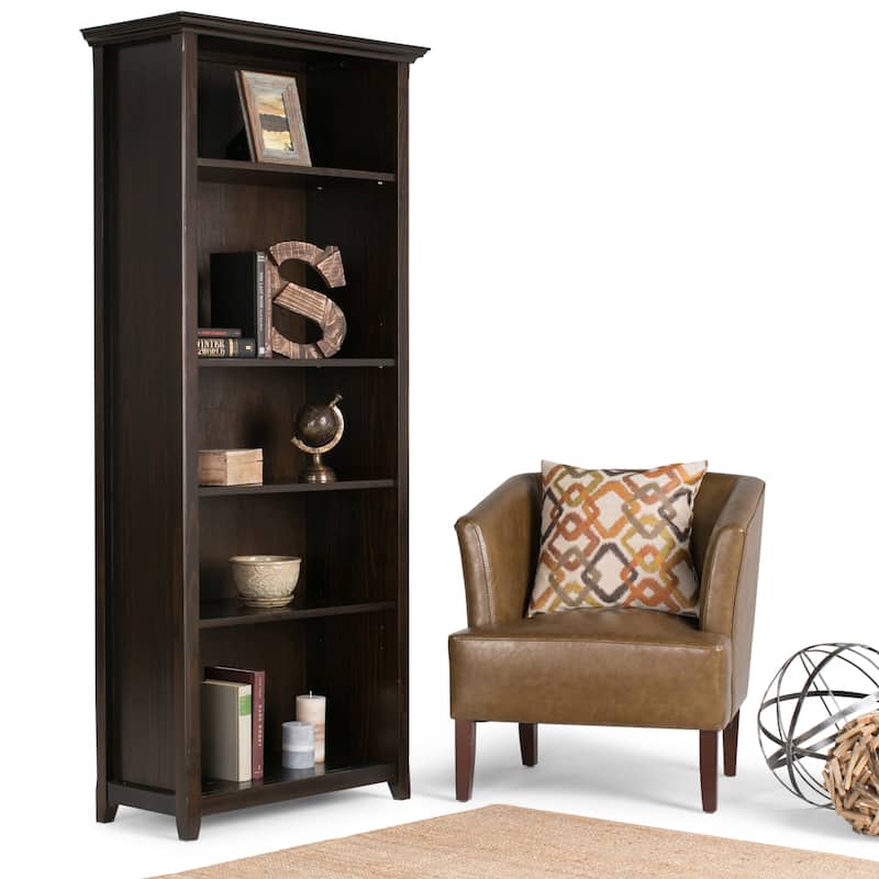 WYNDENHALL Halifax 30" Wide Solid Wood Transitional 5 Shelf Bookcase - 30"w x 14"d x 70" h