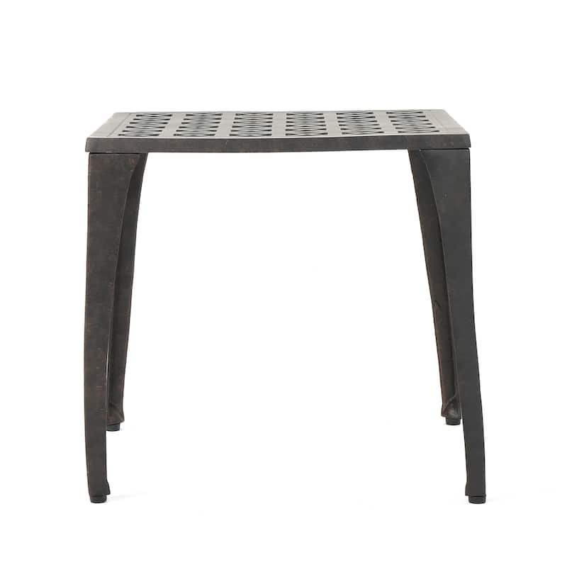 Kai Outdoor 18-inch Square Aluminum Side Table by Christopher Knight Home