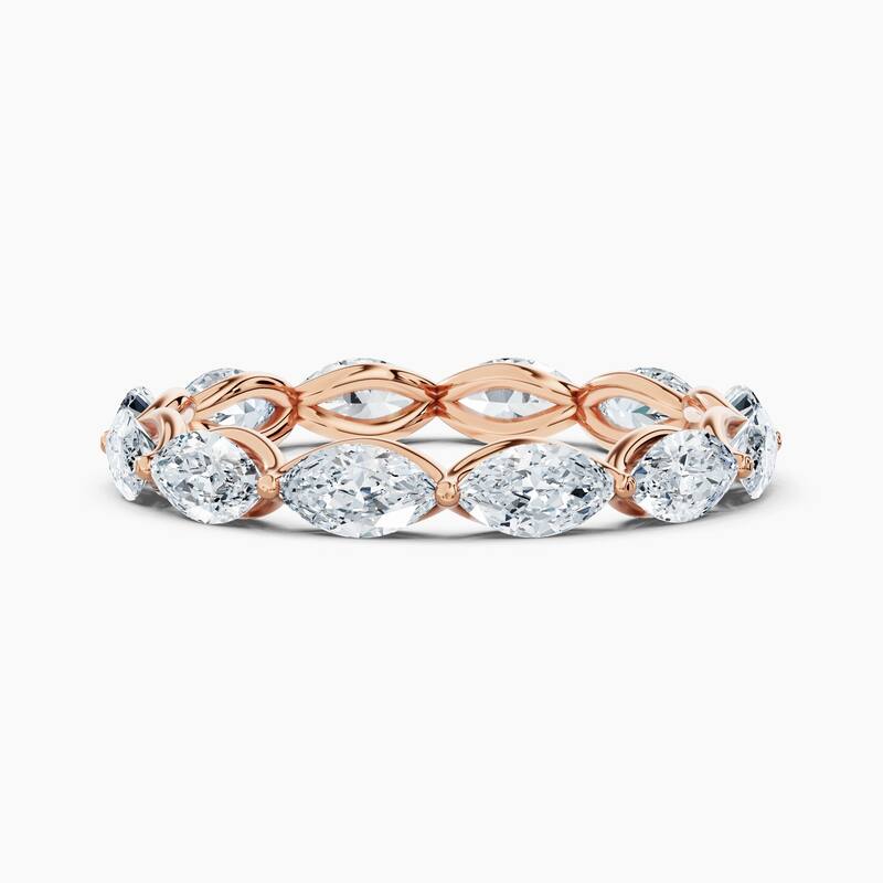 Auriya 14k Gold Marquise East-West Lab Grown Diamond Eternity Band 1.50 - 6.00 ct. tw. (F-G, VS) - 1.80 ct. wt. - 9 - Rose
