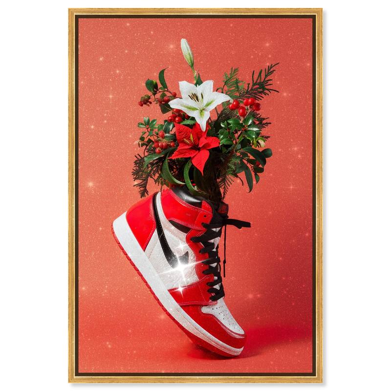 Holiday Sneaker Canvas by Art Remedy - Gold - 24" x 36"